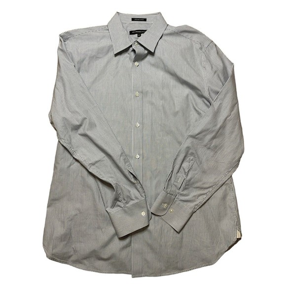 John Varvatos Star USA Mens Sz 16/5 Reg Striped Dress Shirt Superfine Cotton - Picture 2 of 6